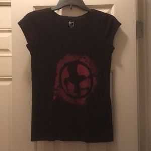 Hunger Games Mockingjay Black Graphic Tee Juniors